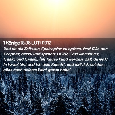 Picture 02 - 1 Könige 18:36 LUTH1912 - Und da die Zeit war, Speisopfer zu opfern, trat - Bible Verse Picture