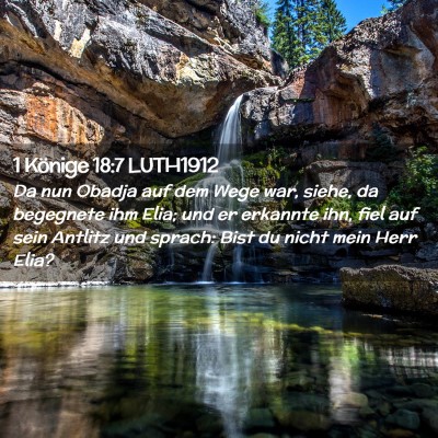 Picture 02 - 1 Könige 18:7 LUTH1912 - Da nun Obadja auf dem Wege war, siehe, da - Bible Verse Picture