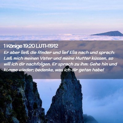 Picture 02 - 1 Könige 19:20 LUTH1912 - Er aber ließ die Rinder und lief Elia nach und - Bible Verse Picture