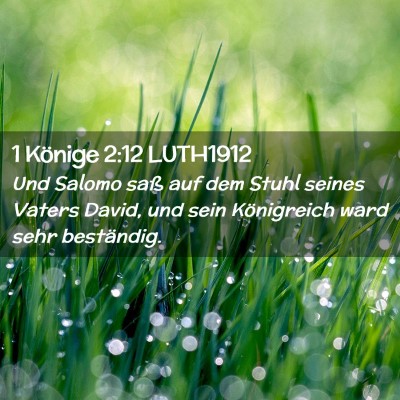 Picture 02 - 1 Könige 2:12 LUTH1912 - Und Salomo saß auf dem Stuhl seines Vaters - Bible Verse Picture