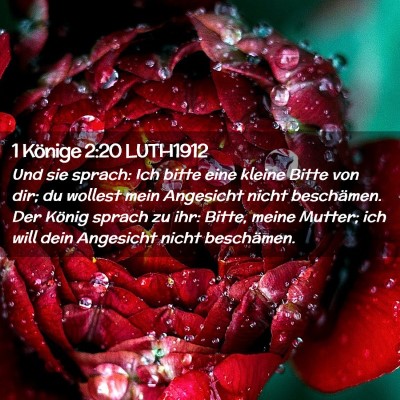 Picture 02 - 1 Könige 2:20 LUTH1912 - Und sie sprach: Ich bitte eine kleine Bitte von - Bible Verse Picture