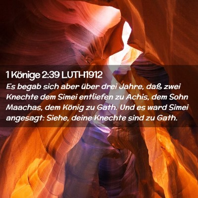Picture 02 - 1 Könige 2:39 LUTH1912 - Es begab sich aber über drei Jahre, daß zwei - Bible Verse Picture