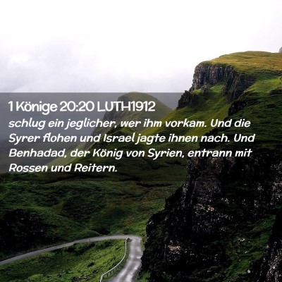 Picture 02 - 1 Könige 20:20 LUTH1912 - schlug ein jeglicher, wer ihm vorkam. Und die - Bible Verse Picture