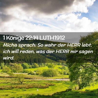 Picture 02 - 1 Könige 22:14 LUTH1912 - Micha sprach: So wahr der HERR lebt, ich will - Bible Verse Picture