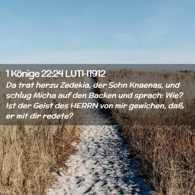 Picture 02 - 1 Könige 22:24 LUTH1912 - Da trat herzu Zedekia, der Sohn Knaenas, und - Bible Verse Picture