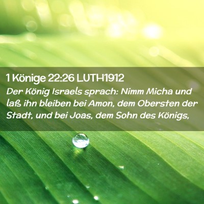 Picture 02 - 1 Könige 22:26 LUTH1912 - Der König Israels sprach: Nimm Micha und laß - Bible Verse Picture