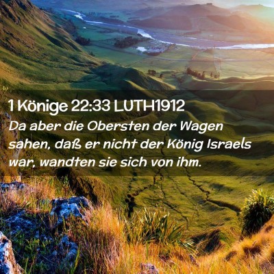 Picture 02 - 1 Könige 22:33 LUTH1912 - Da aber die Obersten der Wagen sahen, daß er - Bible Verse Picture