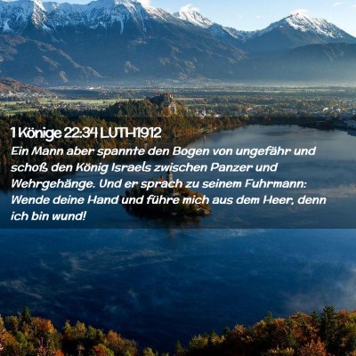 Picture 02 - 1 Könige 22:34 LUTH1912 - Ein Mann aber spannte den Bogen von ungefähr und - Bible Verse Picture