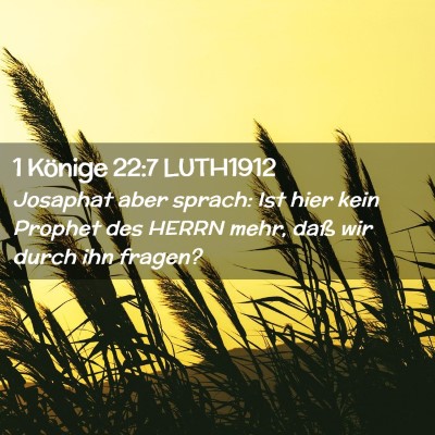 Picture 02 - 1 Könige 22:7 LUTH1912 - Josaphat aber sprach: Ist hier kein Prophet des - Bible Verse Picture
