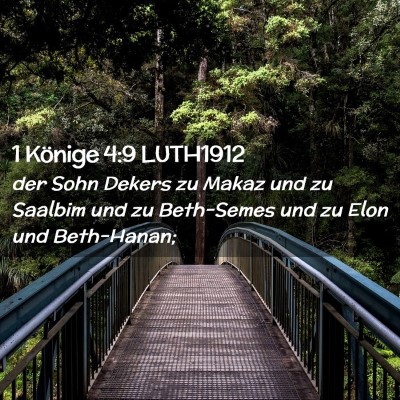 Picture 02 - 1 Könige 4:9 LUTH1912 - der Sohn Dekers zu Makaz und zu Saalbim und zu - Bible Verse Picture