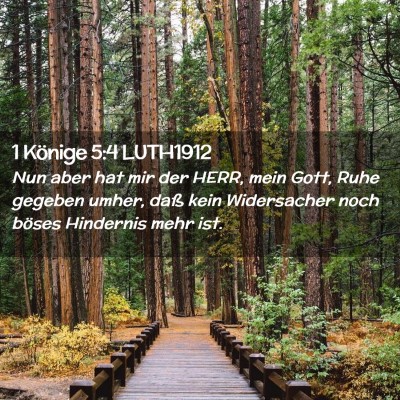 Picture 02 - 1 Könige 5:4 LUTH1912 - Nun aber hat mir der HERR, mein Gott, Ruhe - Bible Verse Picture