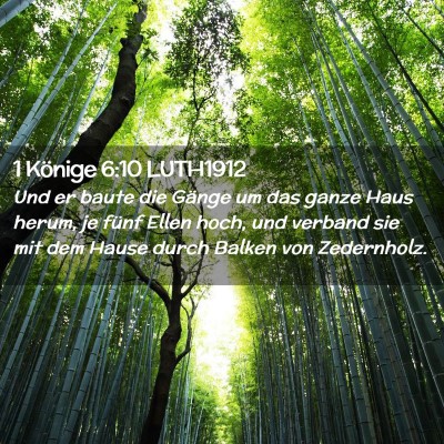Picture 02 - 1 Könige 6:10 LUTH1912 - Und er baute die Gänge um das ganze Haus herum, - Bible Verse Picture