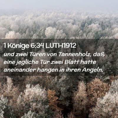 Picture 02 - 1 Könige 6:34 LUTH1912 - und zwei Türen von Tannenholz, daß eine - Bible Verse Picture