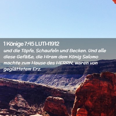 Picture 02 - 1 Könige 7:45 LUTH1912 - und die Töpfe, Schaufeln und Becken. Und alle - Bible Verse Picture