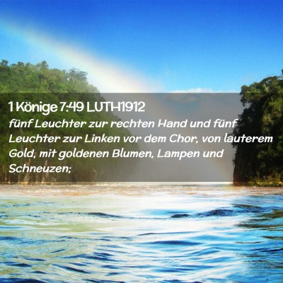 Picture 02 - 1 Könige 7:49 LUTH1912 - fünf Leuchter zur rechten Hand und fünf - Bible Verse Picture