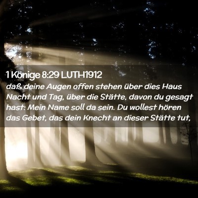Picture 02 - 1 Könige 8:29 LUTH1912 - daß deine Augen offen stehen über dies Haus - Bible Verse Picture