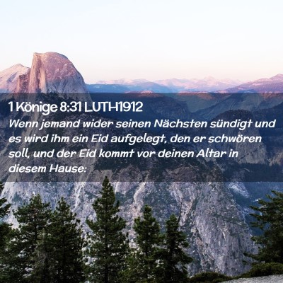 Picture 02 - 1 Könige 8:31 LUTH1912 - Wenn jemand wider seinen Nächsten sündigt und - Bible Verse Picture
