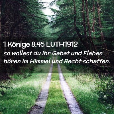 Picture 02 - 1 Könige 8:45 LUTH1912 - so wollest du ihr Gebet und Flehen hören im - Bible Verse Picture