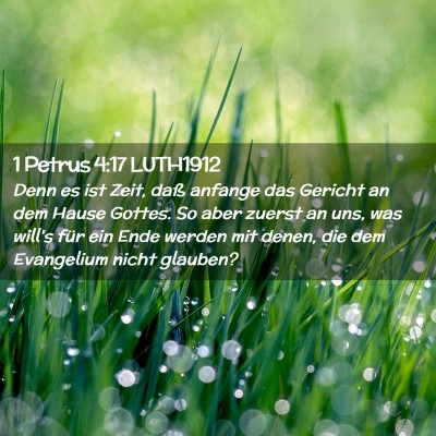 Picture 02 - 1 Petrus 4:17 LUTH1912 - Denn es ist Zeit, daß anfange das Gericht an dem - Bible Verse Picture