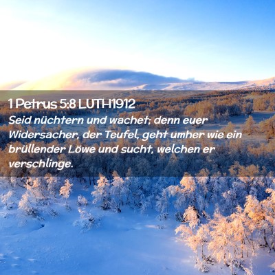 Picture 02 - 1 Petrus 5:8 LUTH1912 - Seid nüchtern und wachet; denn euer Widersacher, - Bible Verse Picture
