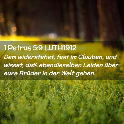 Picture 02 - 1 Petrus 5:9 LUTH1912 - Dem widerstehet, fest im Glauben, und wisset, - Bible Verse Picture