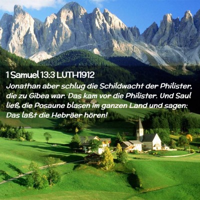 Picture 02 - 1 Samuel 13:3 LUTH1912 - Jonathan aber schlug die Schildwacht der - Bible Verse Picture