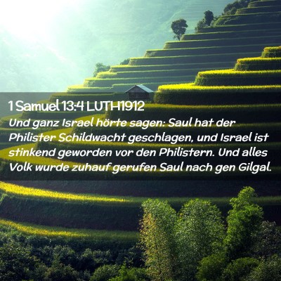 Picture 02 - 1 Samuel 13:4 LUTH1912 - Und ganz Israel hörte sagen: Saul hat der - Bible Verse Picture