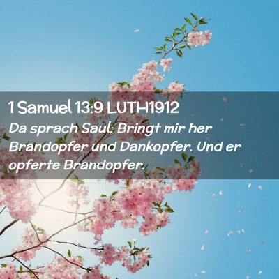 Picture 02 - 1 Samuel 13:9 LUTH1912 - Da sprach Saul: Bringt mir her Brandopfer und - Bible Verse Picture