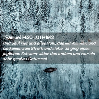 Picture 02 - 1 Samuel 14:20 LUTH1912 - Und Saul rief und alles Volk, das mit ihm war, - Bible Verse Picture