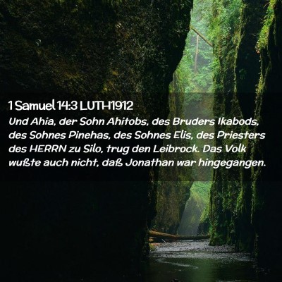 Picture 02 - 1 Samuel 14:3 LUTH1912 - Und Ahia, der Sohn Ahitobs, des Bruders Ikabods, - Bible Verse Picture