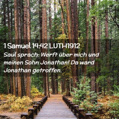 Picture 02 - 1 Samuel 14:42 LUTH1912 - Saul sprach: Werft über mich und meinen Sohn - Bible Verse Picture