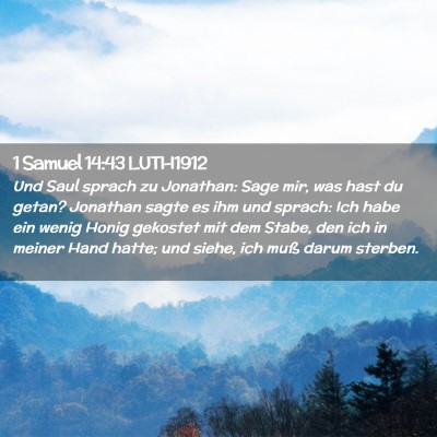 Picture 02 - 1 Samuel 14:43 LUTH1912 - Und Saul sprach zu Jonathan: Sage mir, was hast - Bible Verse Picture