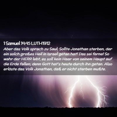 Picture 02 - 1 Samuel 14:45 LUTH1912 - Aber das Volk sprach zu Saul: Sollte Jonathan - Bible Verse Picture