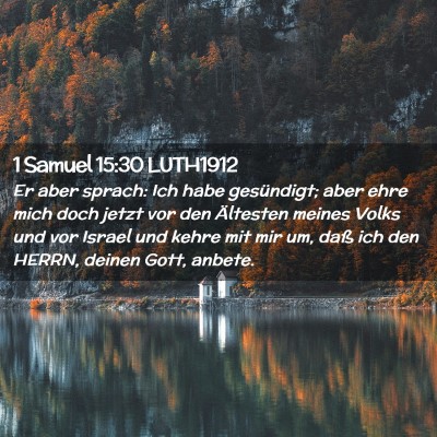 Picture 02 - 1 Samuel 15:30 LUTH1912 - Er aber sprach: Ich habe gesündigt; aber ehre - Bible Verse Picture