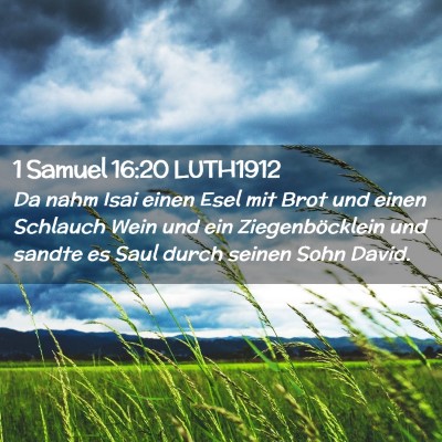 Picture 02 - 1 Samuel 16:20 LUTH1912 - Da nahm Isai einen Esel mit Brot und einen - Bible Verse Picture
