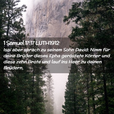Picture 02 - 1 Samuel 17:17 LUTH1912 - Isai aber sprach zu seinem Sohn David: Nimm für - Bible Verse Picture