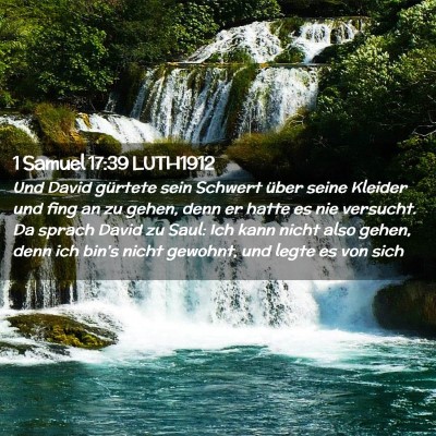 Picture 02 - 1 Samuel 17:39 LUTH1912 - Und David gürtete sein Schwert über seine - Bible Verse Picture