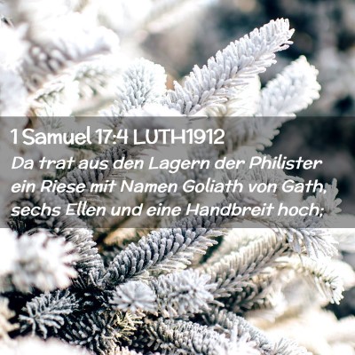 Picture 02 - 1 Samuel 17:4 LUTH1912 - Da trat aus den Lagern der Philister ein Riese - Bible Verse Picture