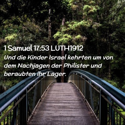 Picture 02 - 1 Samuel 17:53 LUTH1912 - Und die Kinder Israel kehrten um von dem - Bible Verse Picture