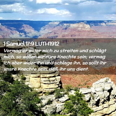 Picture 02 - 1 Samuel 17:9 LUTH1912 - Vermag er wider mich zu streiten und schlägt - Bible Verse Picture
