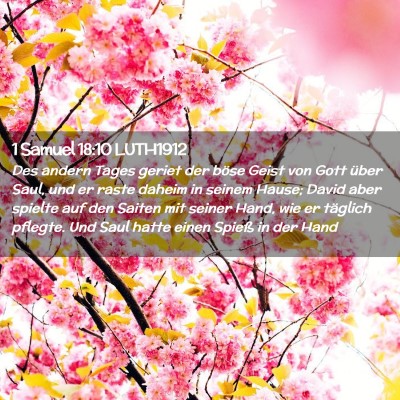Picture 02 - 1 Samuel 18:10 LUTH1912 - Des andern Tages geriet der böse Geist von Gott - Bible Verse Picture