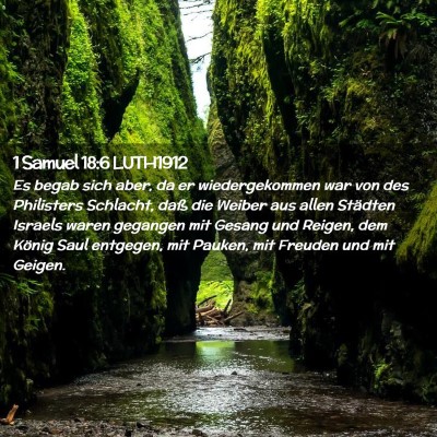 Picture 02 - 1 Samuel 18:6 LUTH1912 - Es begab sich aber, da er wiedergekommen war von - Bible Verse Picture
