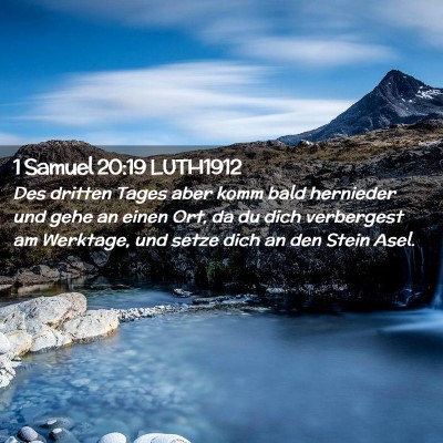 Picture 02 - 1 Samuel 20:19 LUTH1912 - Des dritten Tages aber komm bald hernieder und - Bible Verse Picture