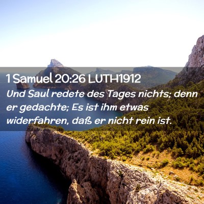Picture 02 - 1 Samuel 20:26 LUTH1912 - Und Saul redete des Tages nichts; denn er - Bible Verse Picture