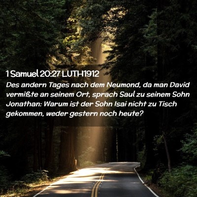 Picture 02 - 1 Samuel 20:27 LUTH1912 - Des andern Tages nach dem Neumond, da man David - Bible Verse Picture