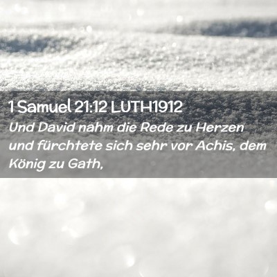 Picture 02 - 1 Samuel 21:12 LUTH1912 - Und David nahm die Rede zu Herzen und fürchtete - Bible Verse Picture