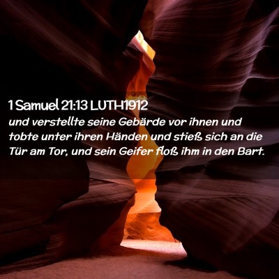 Picture 02 - 1 Samuel 21:13 LUTH1912 - und verstellte seine Gebärde vor ihnen und tobte - Bible Verse Picture