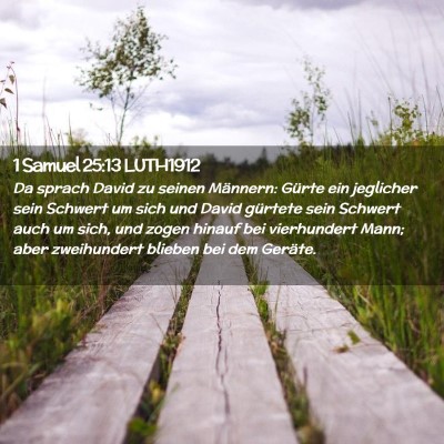 Picture 02 - 1 Samuel 25:13 LUTH1912 - Da sprach David zu seinen Männern: Gürte ein - Bible Verse Picture
