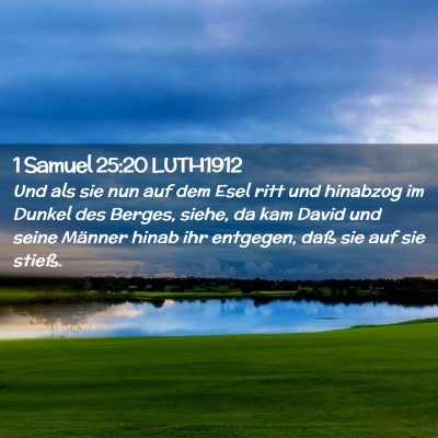 Picture 02 - 1 Samuel 25:20 LUTH1912 - Und als sie nun auf dem Esel ritt und hinabzog im - Bible Verse Picture