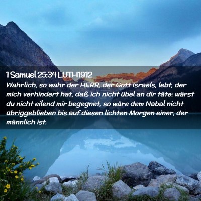 Picture 02 - 1 Samuel 25:34 LUTH1912 - Wahrlich, so wahr der HERR, der Gott Israels, - Bible Verse Picture